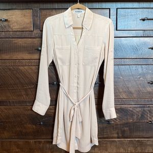 Express Portofino Convertible Button-up Shirt Dress